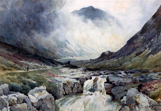 Alfred Fontville de Breanski (1877-1957) The Path of Glencoe 9.5 x 13.5in.